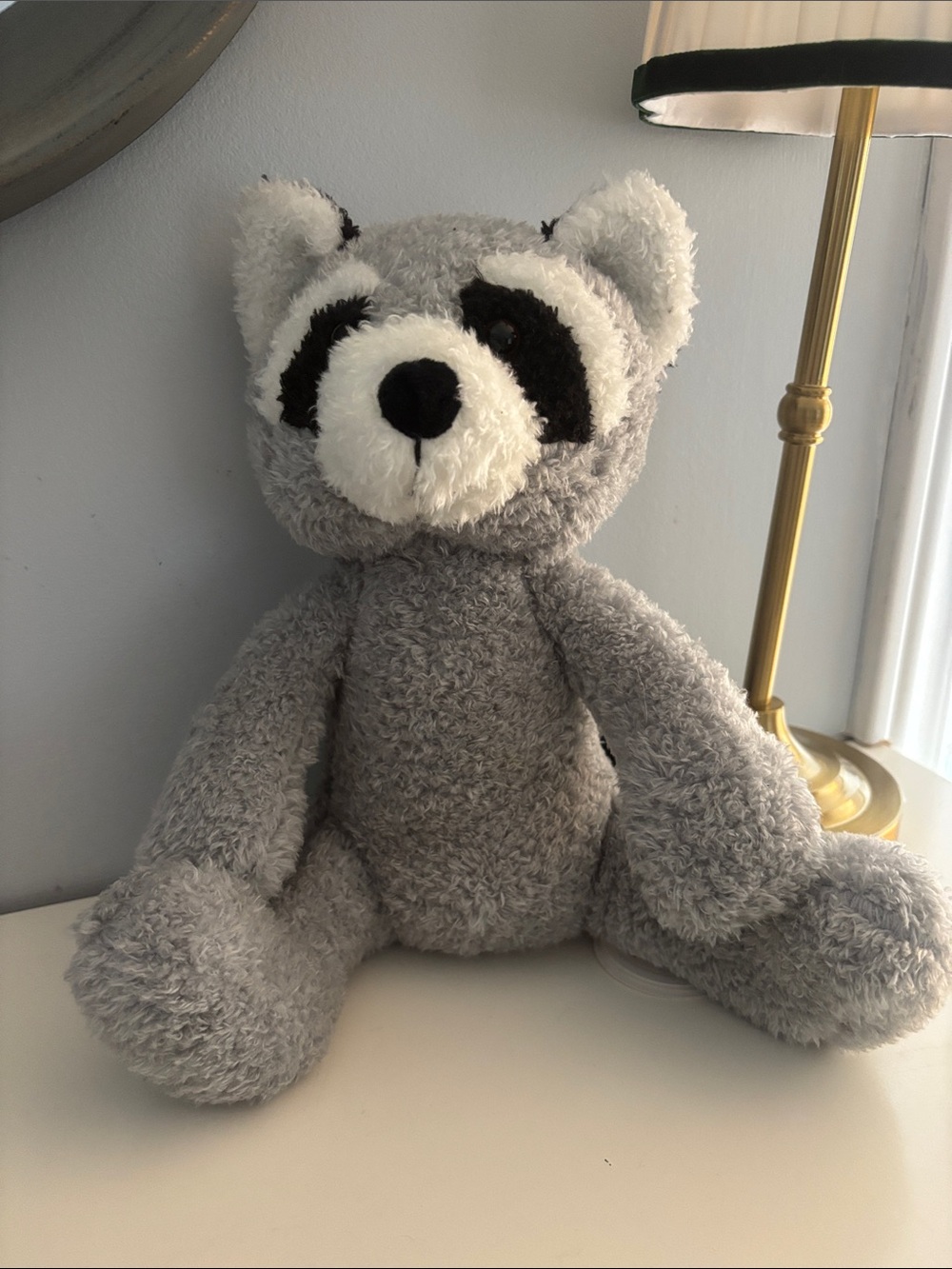 Plush Grey Raccoon Stuffed Animal - Soft Cozy Toy